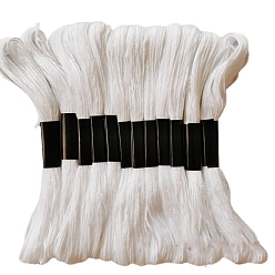 Белый 24 мотки полиэфирных ниток для вышивания крестиком, 6-слойная нить для вышивания, браслеты дружбы своими руками, белые, 0.5 мм, 8м/моток, 24 мотков/набор