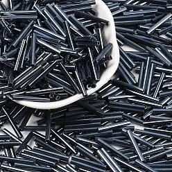 Покрытие Гематита Стеклярус, гематит покрытием, 18x2.5 мм, отверстия: 0.5 мм, около 2500 шт / мешок