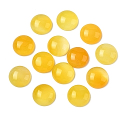 Or Cabochons en agate naturelles, teints et chauffée, dôme / demi-rond, or, 18x7mm