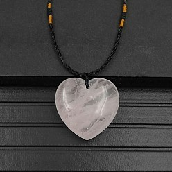 Розовый Кварц Естественно розового кварца кулон ожерелье, сердце, 15.75~23.62 дюйм (40~60 см)
