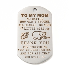 Нержавеющая Сталь Цвет Не тускнеющие 201 подвески из нержавеющей стали, подвески с хвалебными посланиями, овал со словами-подвесками, цвет нержавеющей стали, 49x28x2 мм, отверстие : 3 мм