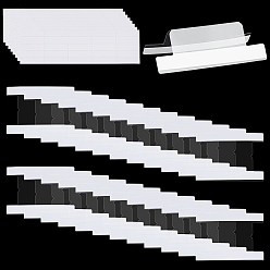 Прозрачный 8 листы бумаги пустая карточка, с 150шт. самоклеящихся индексных вкладышей из ПВХ, прозрачные, 53x15x0.3 мм, 25шт / лист, 8 листов