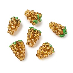 Темно-Золотистый Бусины лэмпворк , винограды, темные золотарник, 21~24x15~17 мм, отверстие : 1.8 мм