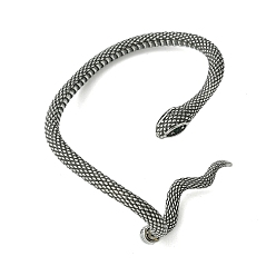 Античное Серебро 316 хирургические серьги-манжеты из нержавеющей стали., со стразами, право, античное серебро, 70x47 мм