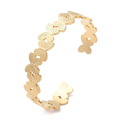 Бабочка 304 женские браслеты-манжеты из нержавеющей стали, реальный 18 k позолоченный, полый, бабочка, регулируемый, 1/2 дюйм (1.2 см)