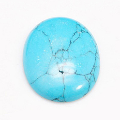 Синтетическая Бирюза Кабошоны из камня, овальные, синтетические бирюзовые, 30x22x5 мм