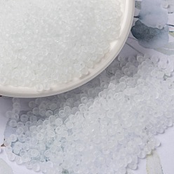 (RR131F) Матовый Хрустальный Миюки круглые бусины рокайль, японский бисер, 8/0, (rr 131 f) матовый кристалл, 3 мм, отверстие : 1 мм, Около 2111~2277 шт / 50 г