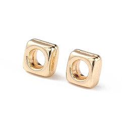 Золотой Сплавочные бусины, долговечный, квадратный, золотые, 3.5x3.5x2 мм, отверстие : 2 мм