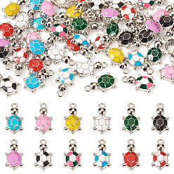 (52) Непрозрачная лаванда 48 шт 12 цвета сплава эмалевые подвески, черепахи обереги, разноцветные, 18x10x3.5 мм, отверстие : 1.8 мм, 4 шт / цвет