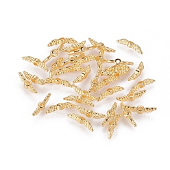 Golden Tibetan Style Alloy Beads, Cadmium Free & Nickel Free & Lead Free, Angel Wing, Golden, 12x3x3mm, Hole: 1.5mm