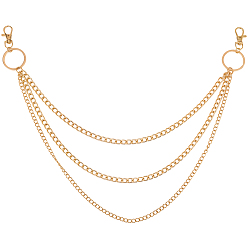 Золотой 1 Витая цепочка из поликарбонатного сплава 3 Многослойные цепочки для женщин и мужчин, золотые, 505 мм