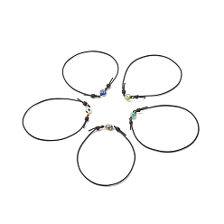 Mixed Color Adjustable Handmade Evil Eye Lampwork Link Bracelets, with 304 Stainless Steel Finding, Mixed Color, Inner Diameter: 2 inch(5.2cm)