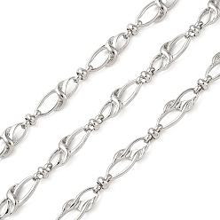 Платинированный Сплавные витые звенья цепи, несварные, Реальная платина, Ссылки: 18.5x7x3 мм & 12.5x6x7 мм