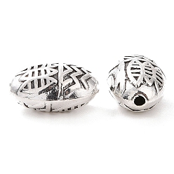 Antique Silver Tibetan Style Alloy Beads, Oval with Fish, Antique Silver, 13x8.5x6.5mm, Hole: 1.4mm, about 473pcs/1000g