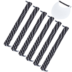 Черный Шнурки из полиэфирной и резиновой латексной нити, чёрные, 135~145x13 мм