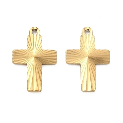 Cross 304 подвески из нержавеющей стали, с лучом, ионное покрытие (ip), реальный 18 k позолоченный, крестик, 17x11.5x1.5 мм, отверстие : 1.2 мм