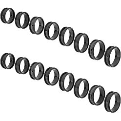 Electrophoresis Black 16 шт. 8 стиль нержавеющая сталь рифленые кольца для пальцев, кольцевой сердечник, для изготовления инкрустации, электрофорез черный, Внутренний диаметр: 16~23, канавка: 4.3 мм, 2 шт / стиль