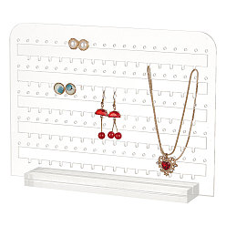 Rectangle 6-ярусные прозрачные акриловые подставки для сережек, органайзер для серег, прямоугольник, готовое изделие: 4x25x18.5 см