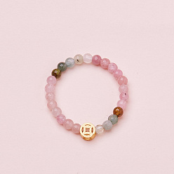 Турмалин Регулируемые кольца на палец из натурального турмалина, стрейч-кольца, внутренний диаметр: 16.2~16.6 мм