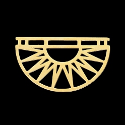 Золотой 201 подвеска из нержавеющей стали, лазерная резка, полукруглый, золотые, 17.5x29x1 мм, отверстие : 1 мм