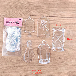 Bottle Пластиковая прозрачная прессованная обложка для закладки в виде цветка, закладка для образцов сухоцветов своими руками, с клеем внутри, образец бутылки, 120x65 мм, 5 стиль, 4 шт / стиль, 20 шт / комплект