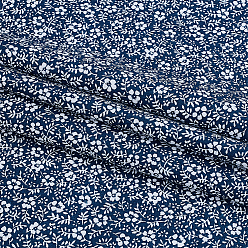 Bleu 2m tissu en coton, accessoires du vêtement, motif de fleur, bleu, 1600mm