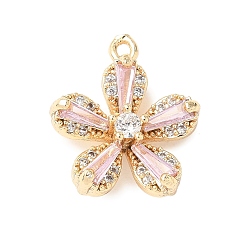 Настоящее золото 18K Латунные микро проложить кубического циркония подвески, без кадмия и без свинца, , реальный 18 k позолоченный, 16x14.5x5.5 мм, отверстие : 1.2 мм