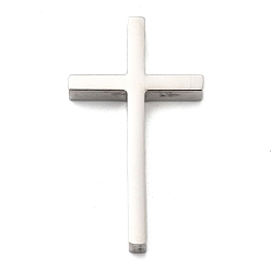 Нержавеющая Сталь Цвет 304 подвески из нержавеющей стали, крест очарование, цвет нержавеющей стали, 40.5x23x5 мм, отверстие : 3 мм