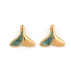 Зеленый 304 нержавеющей стальной эмали подвески, прелести рыбий хвост, ионное покрытие (ip), реальный 18 k позолоченный, зелёные, 13x15.5x4.5 мм, отверстие : 1.5 мм