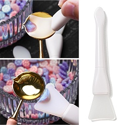 Белый Силиконовая ложка, инструмент для очистки восковой печати, для очистки сургучной печати, белые, 140x32x12.5 мм