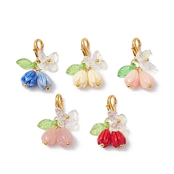 (52) Непрозрачная лаванда 5шт. подвеска из смолы в виде розы и бабочки, Застежки-когти из сплава омара, подвески для украшений сумок, разноцветные, 26 мм