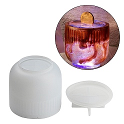 Stripe Полосатый ящик для хранения с крышкой силиконовые формы своими руками, формы для литья смолы, для уф-смолы, изготовление изделий из эпоксидной смолы, 90~100x33~91 мм, внутренний диаметр: 76~80 мм