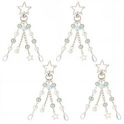 Средний Морско-зеленый 4шт. подвесные украшения в виде медуз из акрила и АБС-пластика, Звездные сплавные застежки-шармы для украшений сумок, средний морской зеленый, 106 мм