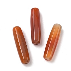 Red Agate Натуральный красный агат бисера, колонка, окрашенная и подогревом, 34~35x9~10 мм, отверстие : 1.8~2 мм