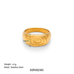 Oval 304 палец кольца из нержавеющей стали, золотые, овальные, размер США 7 (17.3 мм)