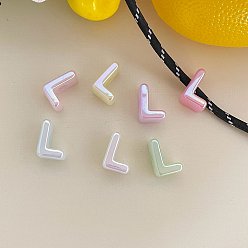 Letter L Cuentas acrílicas con letras y baño UV, abalorios de grande agujero, jalea de imitación, iridiscente, letra l, 19.8~21x8.7~20.5x13.6~13.8 mm, agujero: 6.3 mm