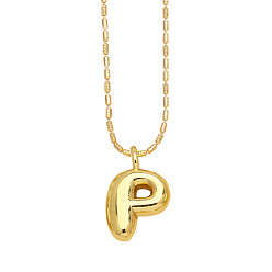 Letter P Messing hängende Halsketten, golden, Buchstaben p, 16.54 Zoll (420 mm), Anhänger: 19~20x6~19 mm