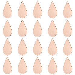 Red Copper Brass Pendants, Stamping Blank Tag, Teardrop, Red Copper, 22x14x0.8mm, Hole: 1mm, 30pcs/box