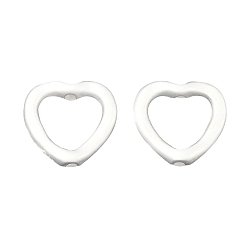 Matte Silver Color Alloy Beads, Heart, Matte Silver Color, 13.5x14x3.5mm, Hole: 1.4mm