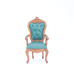 Светло-Синий Мини-имитация мебели из ПВХ и сплава, для аксессуаров для кукольного домика, притворяясь опорными украшениями, кресло и пуф, голубой, 82x34x37 мм