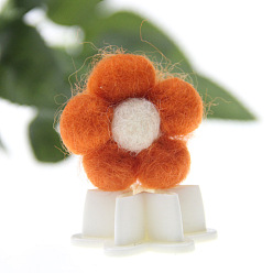 Шоколадный Кабошоны из шерстяного войлока, цветок, цвет шоколада, 35 мм