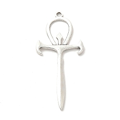 Antique Silver Alloy Big Pendants, Cross, Antique Silver, 59.5x28x3mm, Hole: 2.4mm