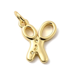 Настоящее золото 18K Латунные подвески, ножницы подвески, долговечный, без свинца и без кадмия, стойки покрытие, с целью перехода в кольце, реальный 18 k позолоченный, 12.5x11x2 мм, отверстие : 3 мм