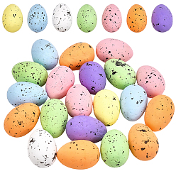 Couleur Mélangete 20 Pièces d'œufs de pigeon simulés en mousse, oeufs de pâques tachetés, pour les décorations d'affichage de fête, couleur mixte, 55x37mm