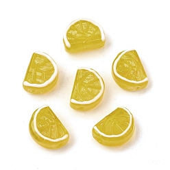 Желтый Бусины лэмпворк , оранжевые, желтые, 18~18.5x13.5x7.5~9 мм, отверстие : 1.8 мм