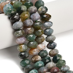 (RRHB277) Кристалл на подкладке из медово-бежевого цвета Природного индийского агата бисер нитей, рондель, граненые, 8~8.5x5~5.5 мм, отверстие : 0.9~1 мм, около 75~76 шт / нитка, 15.08~ 15.28 дюйм (38.3~38.8 см)