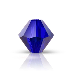 30240 Cobalt Blue Хрустальные бусины preciosa®, чешский хрусталь, биконус(451 69 302 рондель), 30240 кобальтово-синий, 6 мм, отверстие : 1 мм