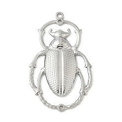 Нержавеющая Сталь Цвет 304 подвески из нержавеющей стали, жук очарование, анти-тускнение, цвет нержавеющей стали, 48x28.5x3 мм, отверстия : 1.5 mm и 2 мм