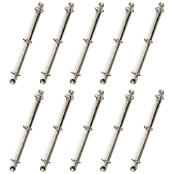 Платина А4 железные переплетные гребенки, 3-кольцевой переплет для переплета на петлях, гребенчатые связывающие шипы, платина, 280x30.5x30 мм, отверстие : 4 мм