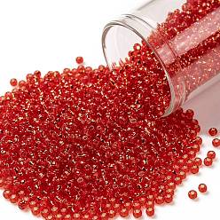 (25) Silver Lined Light Siam Ruby Тохо 11/0 круглые бусины, японский бисер, (25) светлый сиамский рубин с серебряной подкладкой, 11/0, 2.2 мм, отверстие : 0.8 мм, Около 1110 шт / 10 г